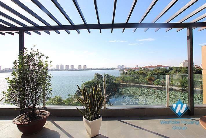 Penthouse apartment with 2 bedrooms, lake view for rent in Tay Ho